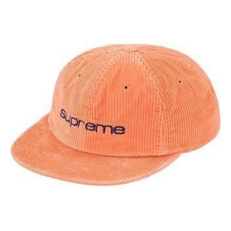 Supreme Corduroy Compact Logo 6-Panel 'Orange Black' SUP-SS19-184 sold by KicksCrew