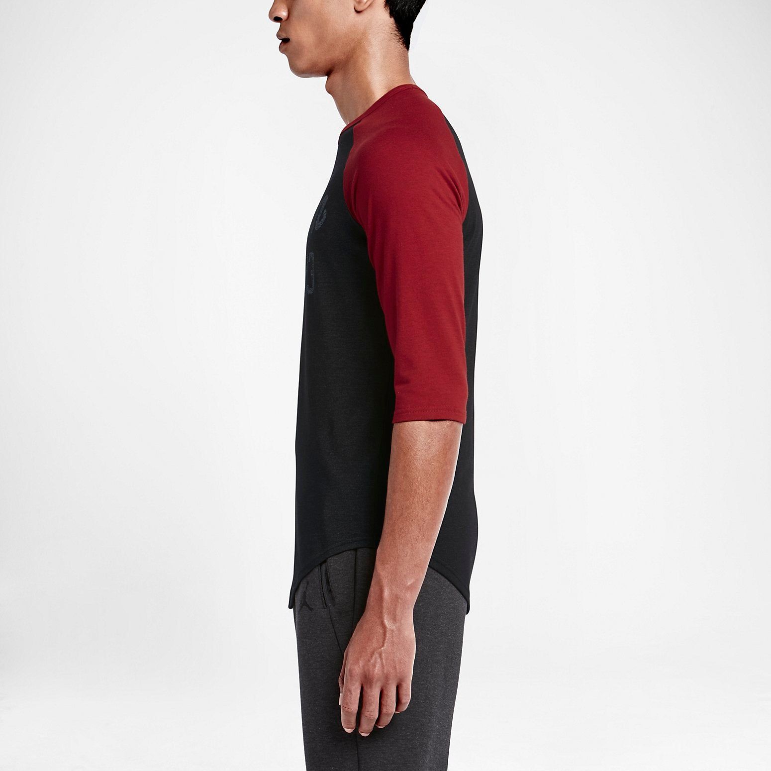 Air Jordan 23 Raglan 3/4 Sleeve Short 'Black Red' 724504-010 sold by KicksCrew product image thumbnail 4