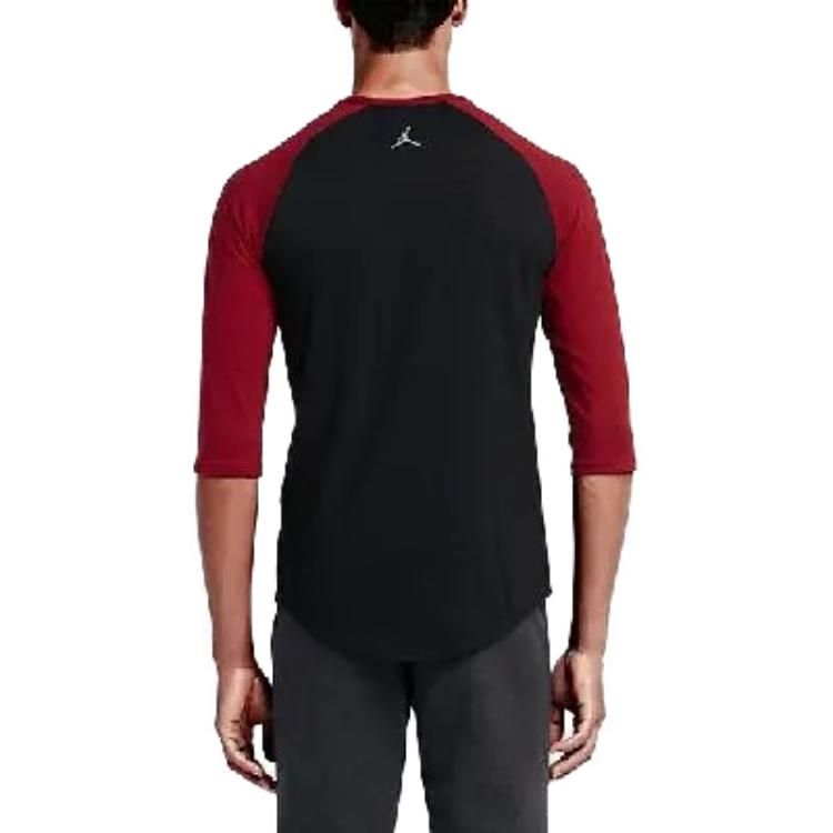 Air Jordan 23 Raglan 3/4 Sleeve Short 'Black Red' 724504-010 sold by KicksCrew product image thumbnail 5