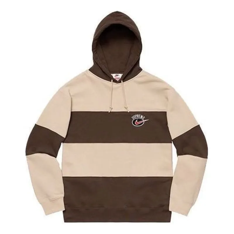 Supreme x Nike Stripe Hooded Sweatshirt 'Brown Tan' SUP-SS19-10153 sold by KicksCrew