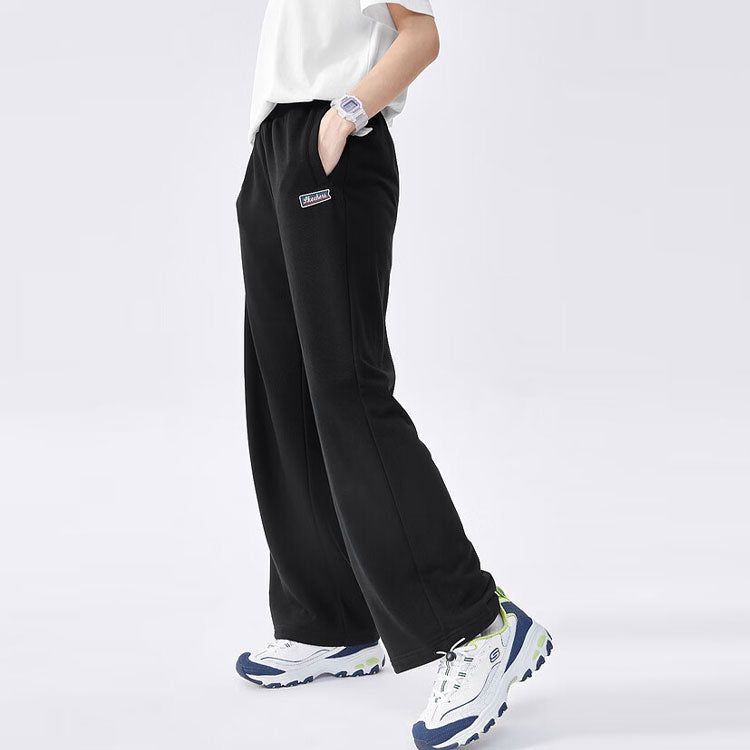 (WMNS) Skechers Logo Letter High-waisted Casual Pants 'Black' L222W151-0018 sold by KicksCrew product image thumbnail 4