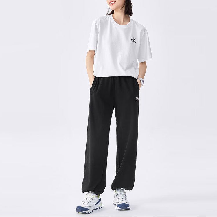 (WMNS) Skechers Logo Letter High-waisted Casual Pants 'Black' L222W151-0018 sold by KicksCrew product image thumbnail 3