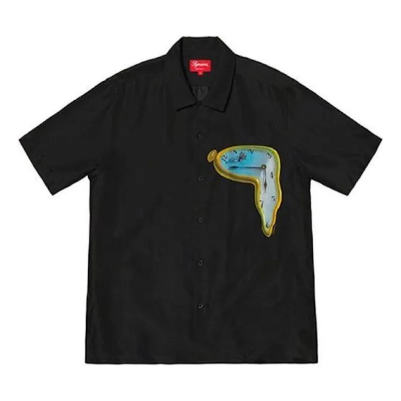 Supreme The Persistence of Memory Silk S/S Shirt 'Black Blue' SUP-SS19-10095 sold by KicksCrew
