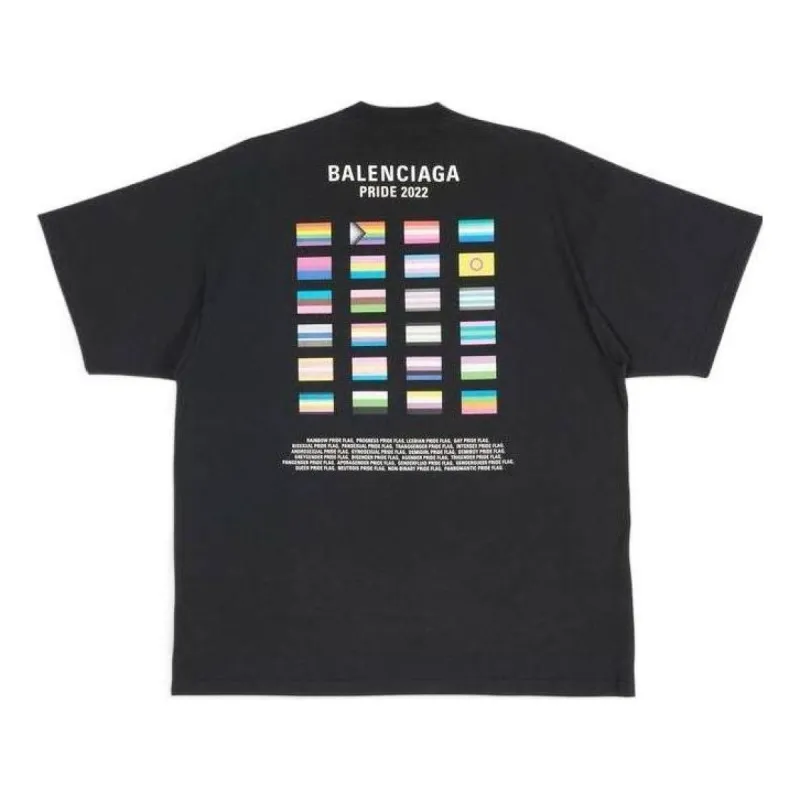 Balenciaga Pride 22 Oversized Cotton T-Shirt 'Black White' 694576TMVO21070 sold by KicksCrew