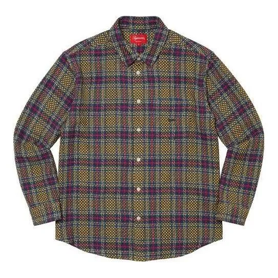 Supreme Basket Weave Plaid Shirt 'Yellow Purple' SUP-SS23-040 sold by KicksCrew