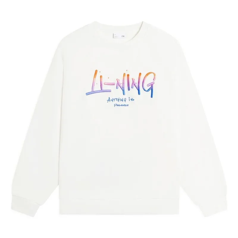 Li-Ning Anything Is Possible Graphic Sweatshirt 'White' AWDSF75-1 sold by KicksCrew
