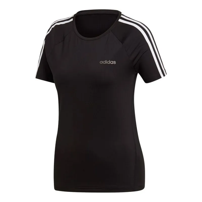 (WMNS) adidas Design 2 Move 3-Stripe T-Shirt 'Black' EH8722 sold by KicksCrew