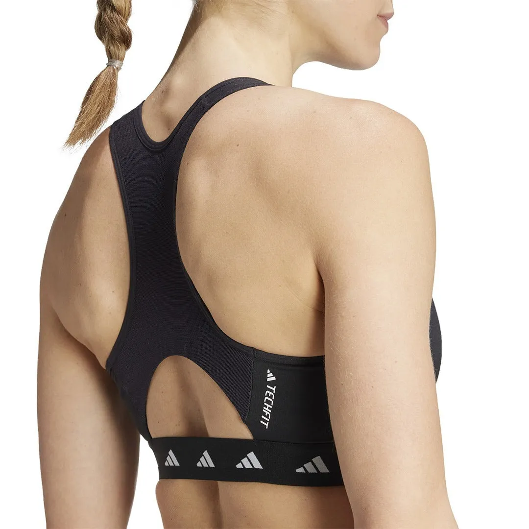 (WMNS) adidas Powerimpact Training Techfit Zip Bra 'Black White' IN6926 sold by KicksCrew product image thumbnail 3