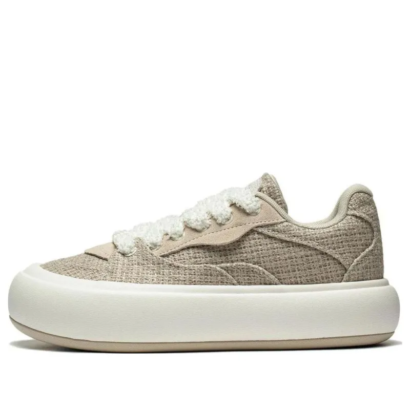 (WMNS) Li-Ning Puff Platform Skate Shoes 'Light Brown' AZGT092-2 sold by KicksCrew