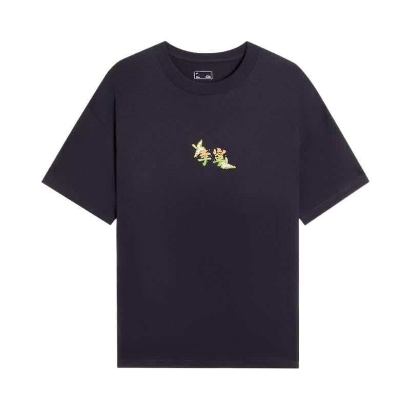Li-Ning Floral Graphic T-shirt 'Black' AHSS755-3 sold by KicksCrew