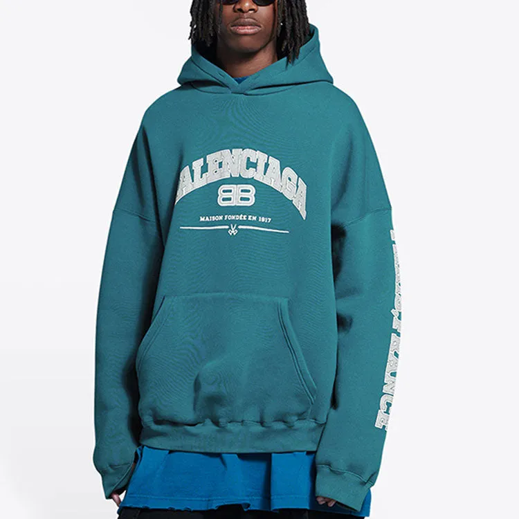 Balenciaga Maison Balenciaga Hoodie Wide Fit 'Indigo' 674986TLVJ24480 sold by KicksCrew product image thumbnail 3