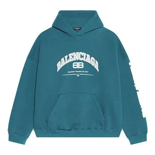 Balenciaga Maison Balenciaga Hoodie Wide Fit 'Indigo' 674986TLVJ24480 sold by KicksCrew