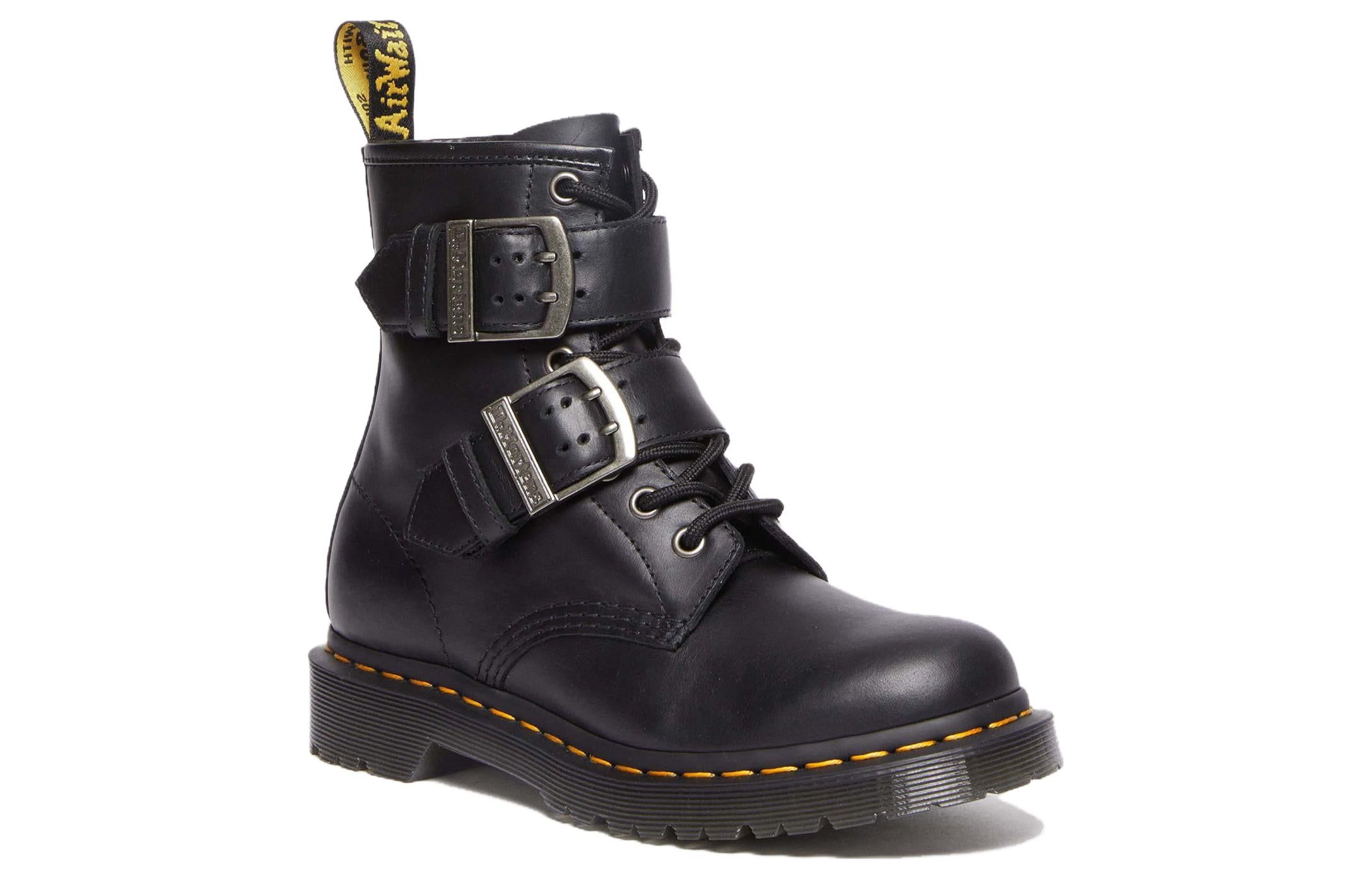 Dr.Martens 1460 Buckle Pull Up Leather Lace Up Boots 'Black Silver' 31033001 sold by KicksCrew product image thumbnail 2