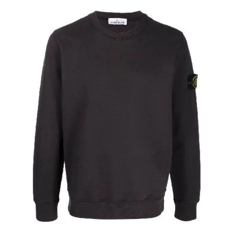 STONE ISLAND Logo Patch Sweatshirt 'Black' 751563020-V0065 sold by KicksCrew