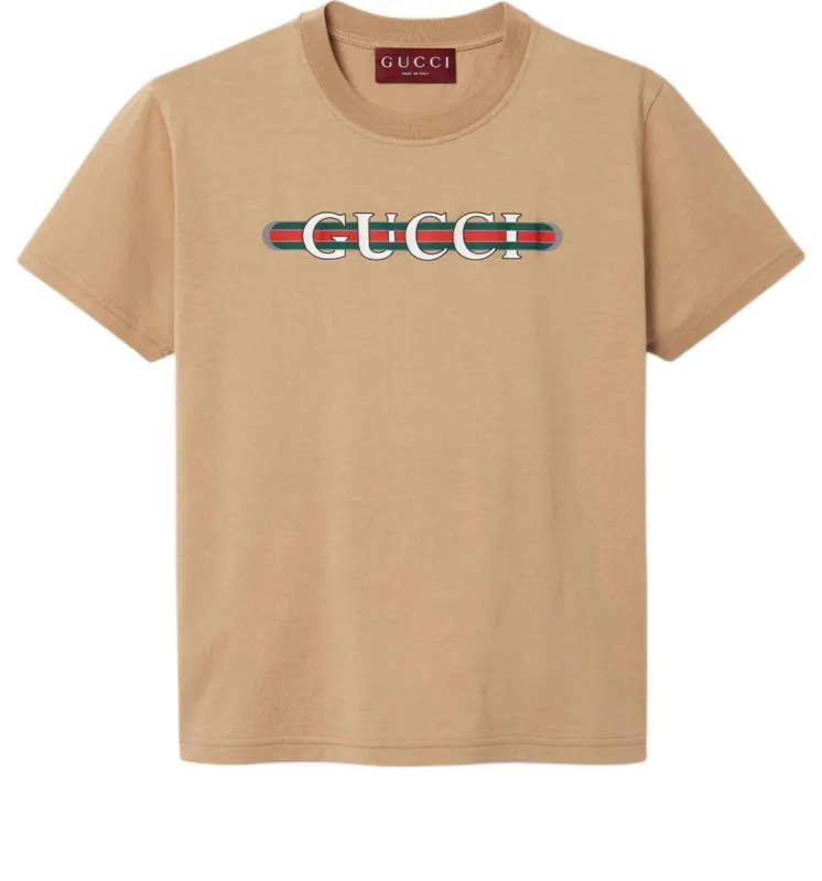 (WMNS) Gucci Cotton Jersey T-Shirt With Print 'Beige' 787299-XJGNW-2293 sold by KicksCrew