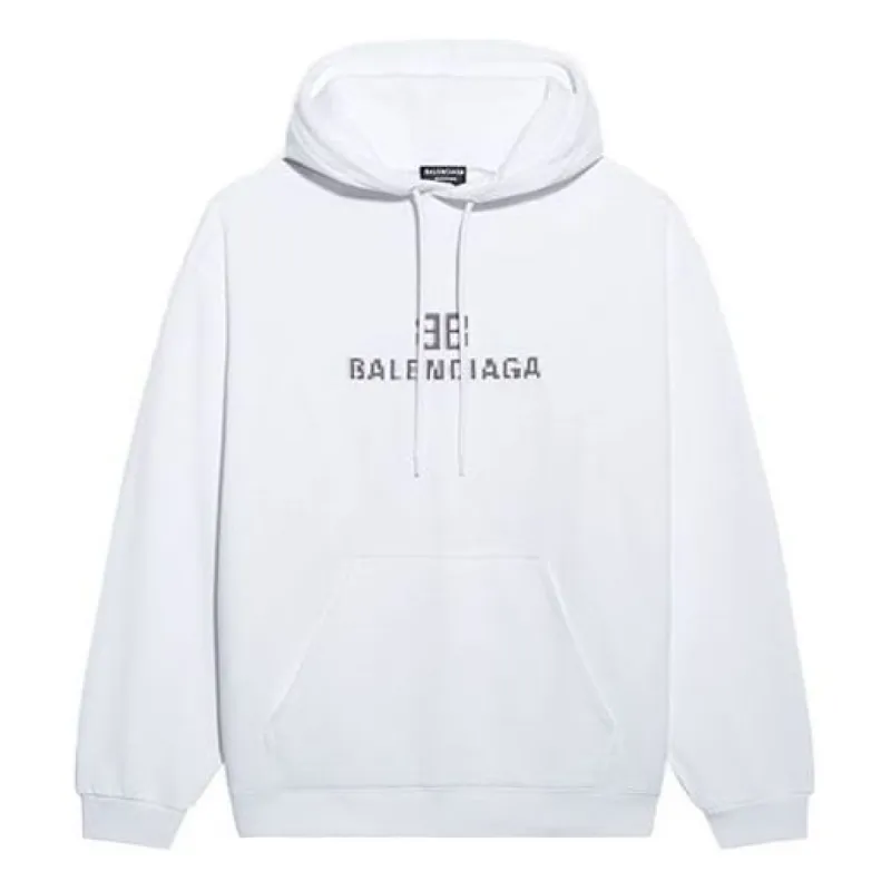 Balenciaga BB Pixel Medium Fit Hoodie 'White' 600583TKVI89040 sold by KicksCrew