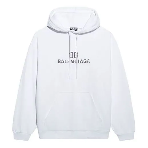 Balenciaga BB Pixel Medium Fit Hoodie 'White' 600583TKVI89040 sold by KicksCrew