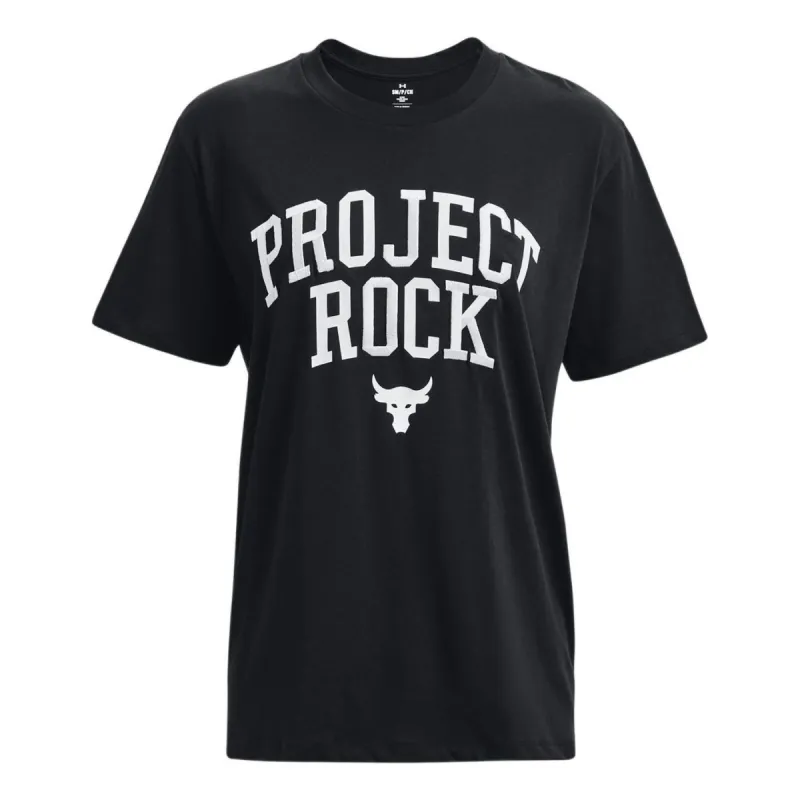 (WMNS) Under Armour Project Rock Heavyweight Campus T-Shirt 'Black' 1377449-001 sold by KicksCrew