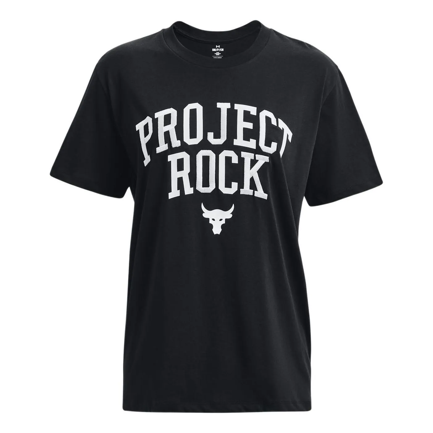 (WMNS) Under Armour Project Rock Heavyweight Campus T-Shirt 'Black' 1377449-001 sold by KicksCrew