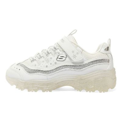 (GS) Skechers D'lites Electric Coloring 'White Silver' 319042L-WSL sold by KicksCrew