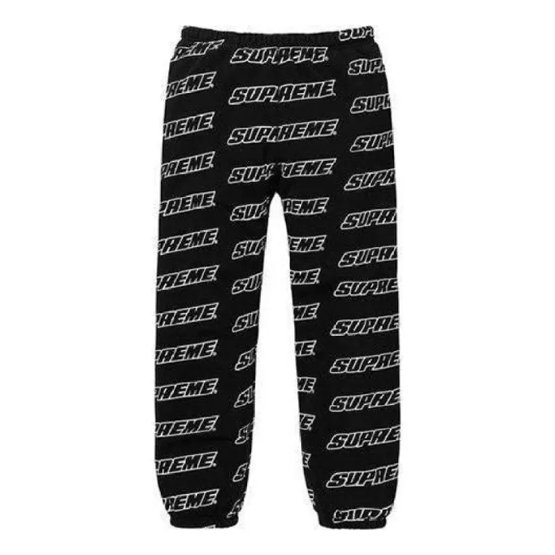 Supreme Repeat Sweatpants 'Black White' SUP-SS18-794 sold by KicksCrew