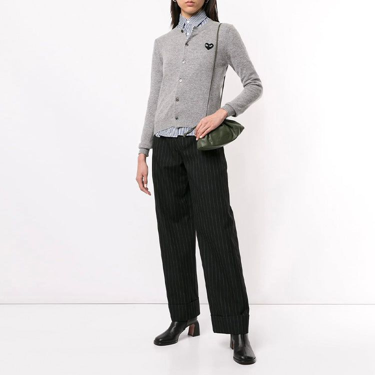 (WMNS) COMME des GARCONS PLAY Cardigan Black Heart 'Grey' AZ-N023-051-2 sold by KicksCrew product image thumbnail 3