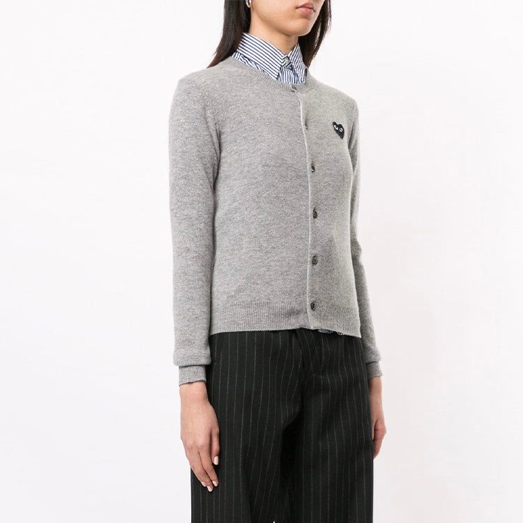 (WMNS) COMME des GARCONS PLAY Cardigan Black Heart 'Grey' AZ-N023-051-2 sold by KicksCrew product image thumbnail 4