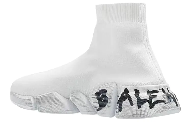 Balenciaga Speed 2.0 Sneakers 'White Knit with Black Graffiti' 617239W2DD42091 sold by KicksCrew product image thumbnail 4