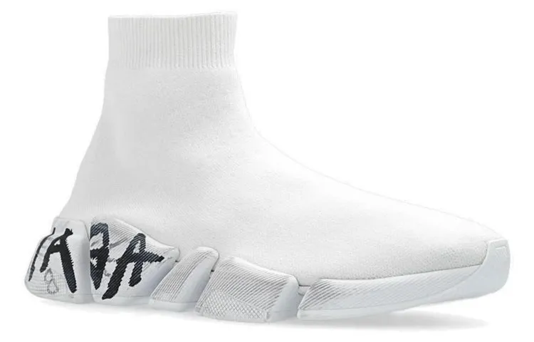 Balenciaga Speed 2.0 Sneakers 'White Knit with Black Graffiti' 617239W2DD42091 sold by KicksCrew product image thumbnail 2