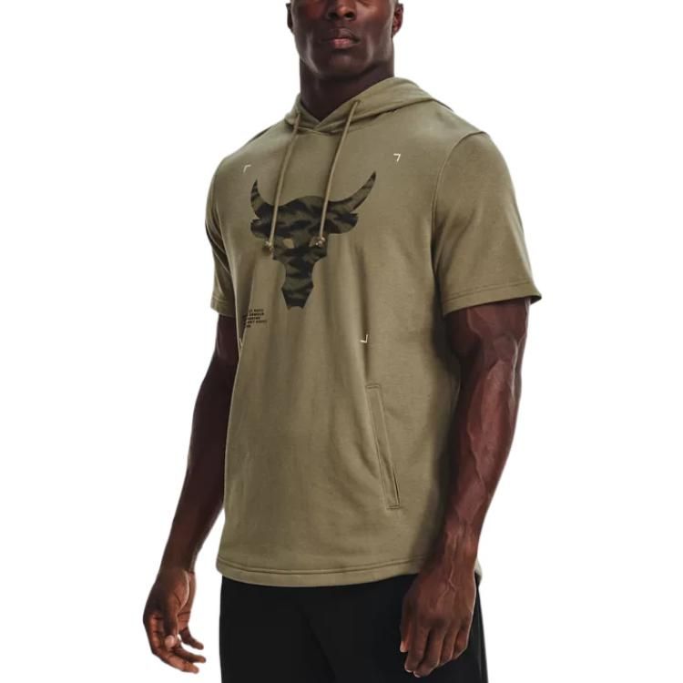 Under Armour Project Rock Terry Short Sleeve Hoodie 'Green' 1370465-361 sold by KicksCrew product image thumbnail 3
