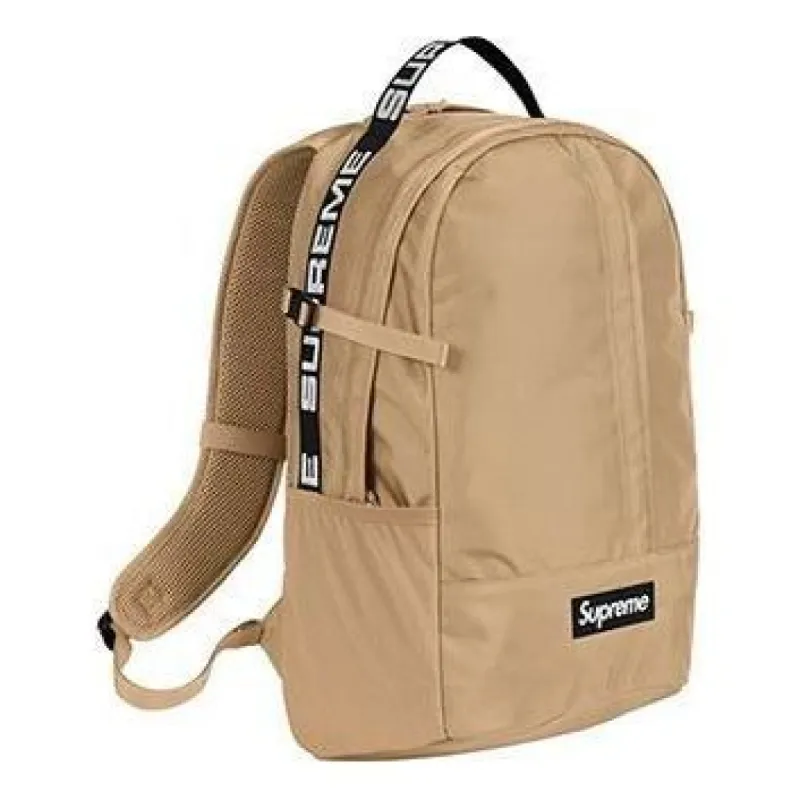Supreme Backpack 'Tan Black White' SUP-SS18-411 sold by KicksCrew