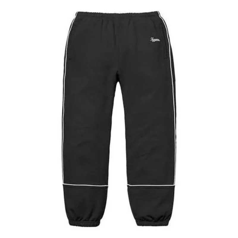 Supreme Piping Sweatpants 'Black White' SUP-SS18-406 sold by KicksCrew