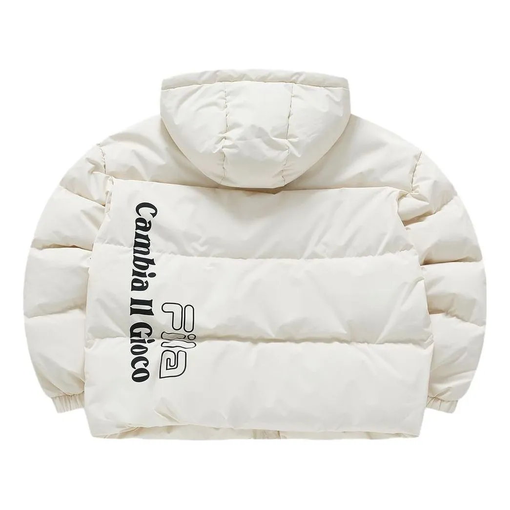 (WMNS) FILA FUSION Hooded Down Jacket 'White' T11W346902F-BG sold by KicksCrew product image thumbnail 2