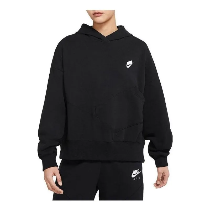 (WMNS) Nike Swoosh Sweatshirt Hoodie 'Black' DQ5534-010 sold by KicksCrew