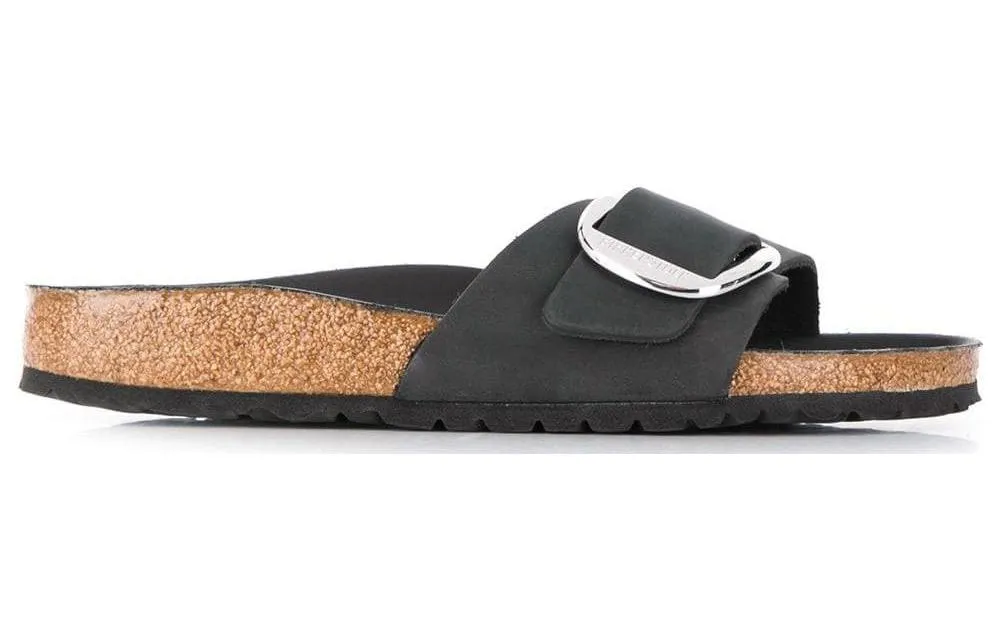 (WMNS) Birkenstock Madrid Big Buckle Oiled Leather Narrow Fit Sandals 'Black' 1006523 sold by KicksCrew product image thumbnail 2