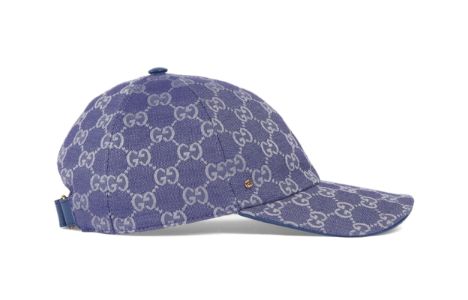 (WMNS) Gucci GG Canvas Baseball Hat 'Blue Grey' 7484754HG624468 sold by KicksCrew