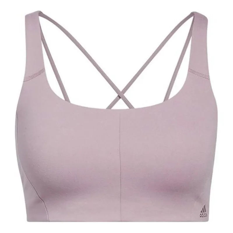 (WMNS) adidas Coreflow Medium Support Bra 'Purple' HC7914 sold by KicksCrew