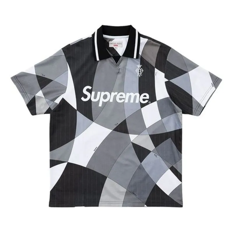 Supreme x Emilio Pucci Soccer Jersey Polo 'Black White Grey' SUP-SS21-782 sold by KicksCrew