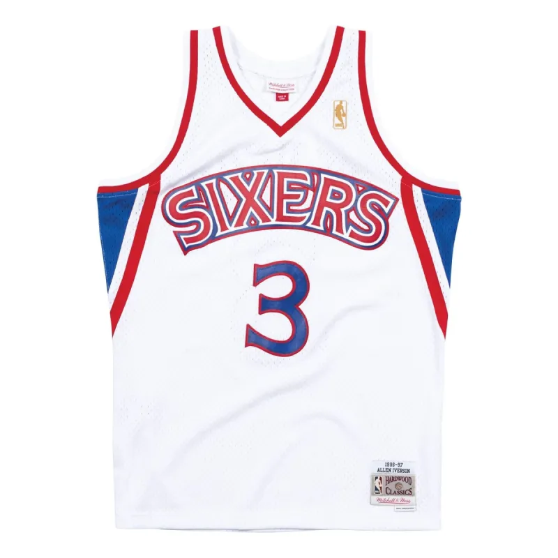 Mitchell & Ness x NBA Philadelphia 76ers 1996-97 Home Swingman Jersey 'Allen Iverson 3' 7226-320-96AIVER sold by KicksCrew