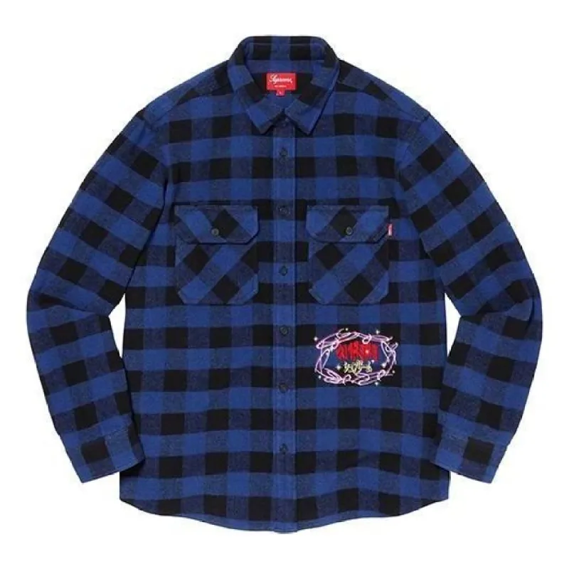 Supreme FW19 Week 11 1-800 Buffalo Plaid Shirt Royal Shirt 'Blue' SUP-FW19-1002 sold by KicksCrew