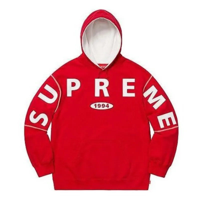 Supreme FW19 Week 1 Spread Logo Hooded Sweatshirt 'Red' SUP-FW19-043 sold by KicksCrew