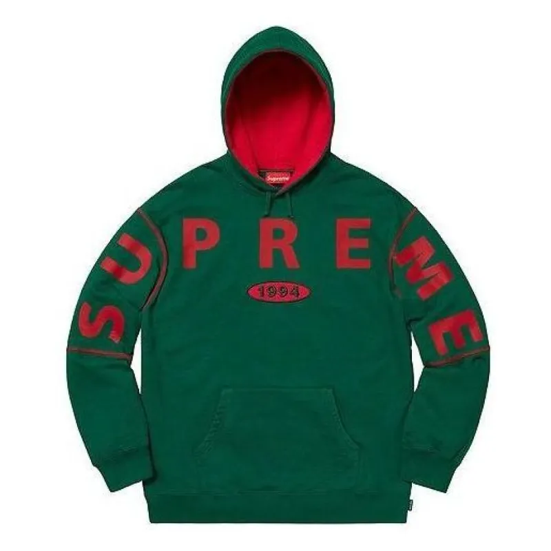 Supreme FW19 Week 1 Spread Logo Hooded Sweatshirt 'Green' SUP-FW19-040 sold by KicksCrew