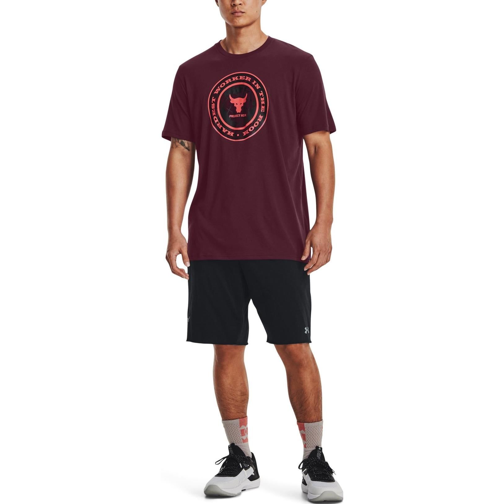 Under Armour Project Rock Globe T-shirt 'Burgundy' 1373746-600 sold by KicksCrew product image thumbnail 3