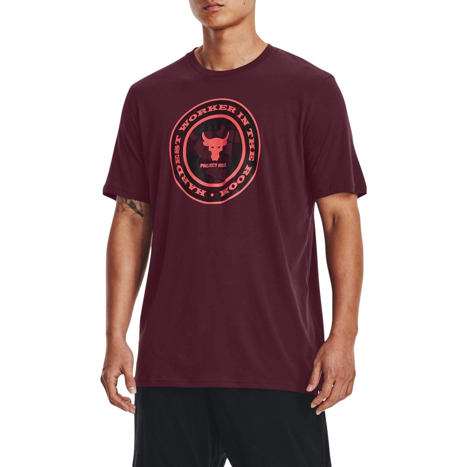 Under Armour Project Rock Globe T-shirt 'Burgundy' 1373746-600 sold by KicksCrew product image thumbnail 5