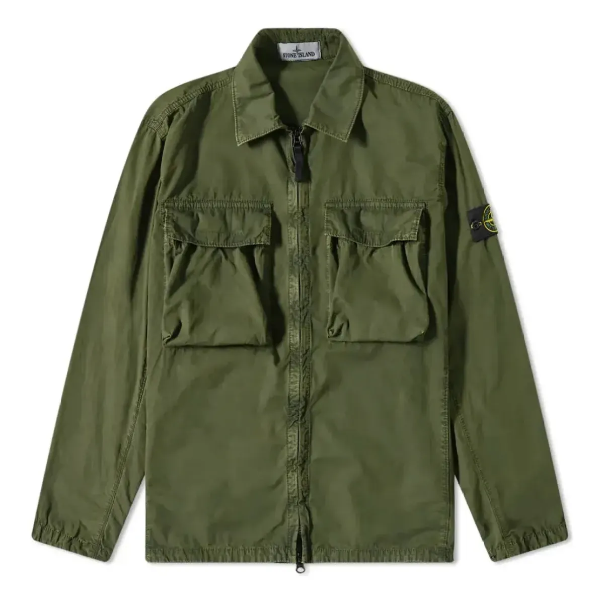 STONE ISLAND Brushed Cotton 2-Pocket Shirt Jacket 