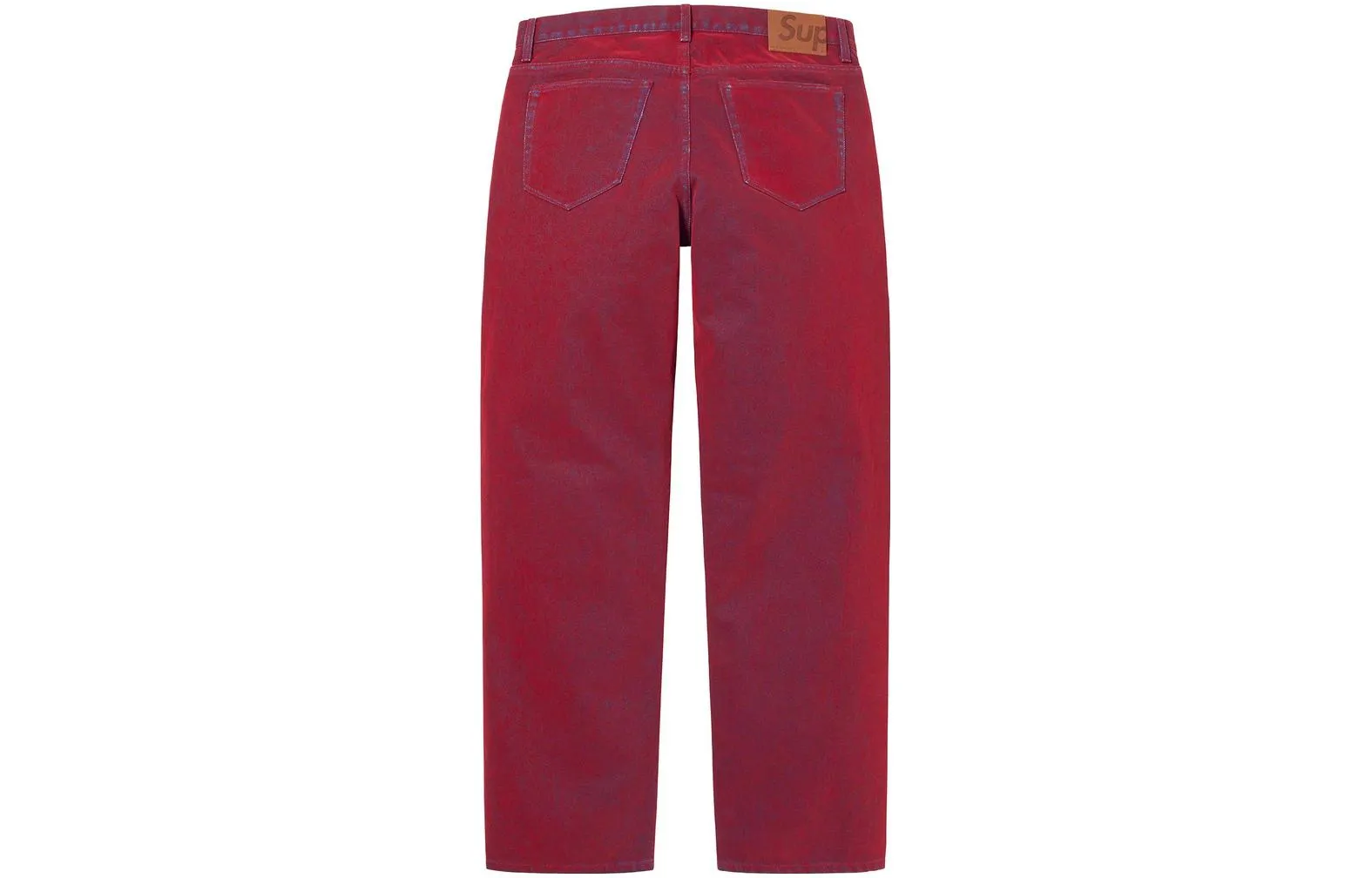 Supreme SS23 Week 4 Flocked Regular Jean Pants 'Red' SUP-SS23-093 sold by KicksCrew product image thumbnail 2