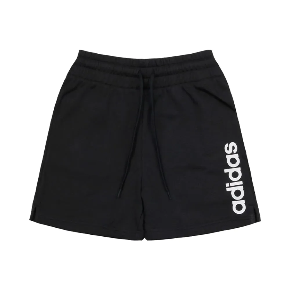 (WMNS) adidas Essentials Linear French Terry Shorts 'Black White' IC4442 sold by KicksCrew
