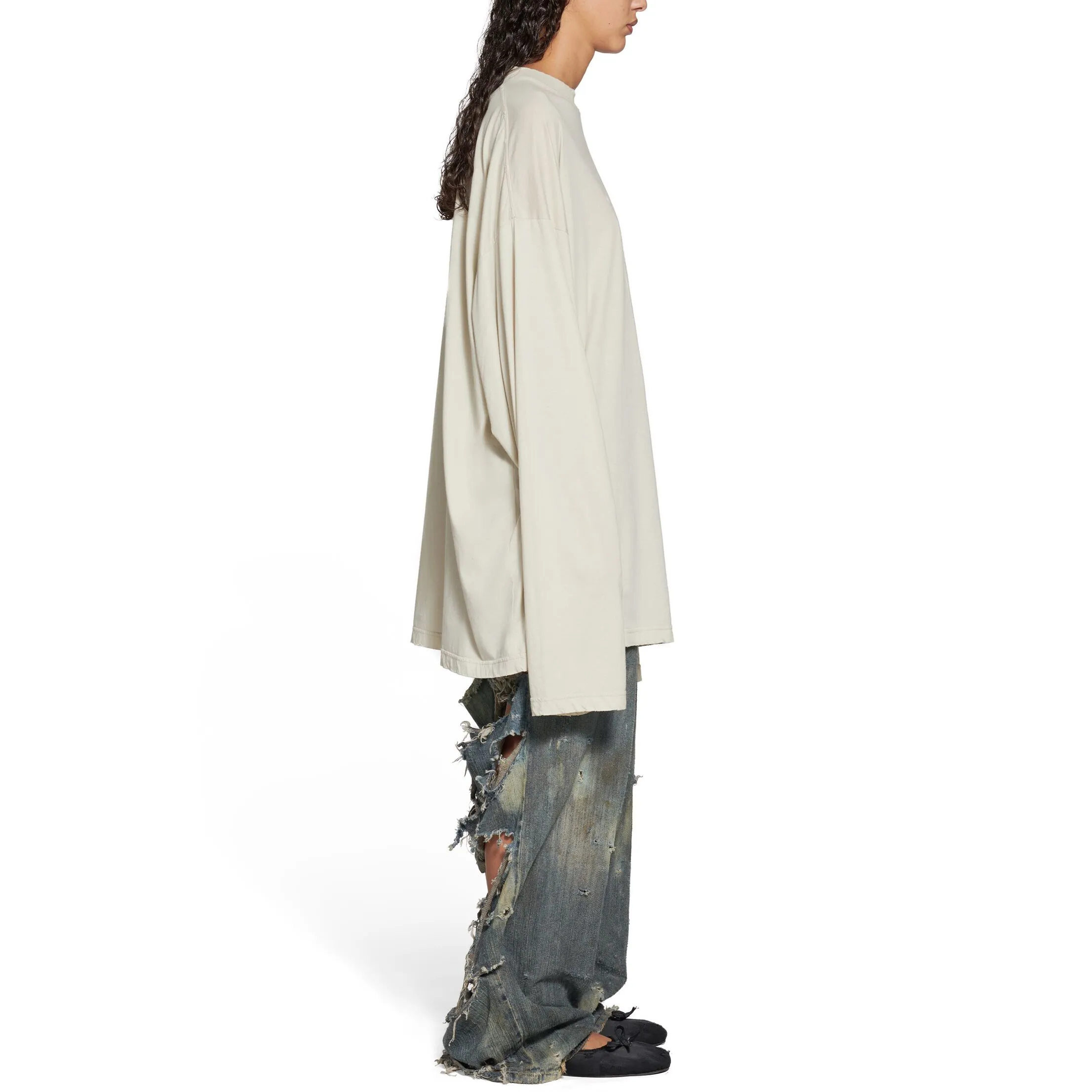 Balenciaga Long Sleeve T-shirt Oversized 'Off White' 739783TOVF49199 sold by KicksCrew product image thumbnail 5