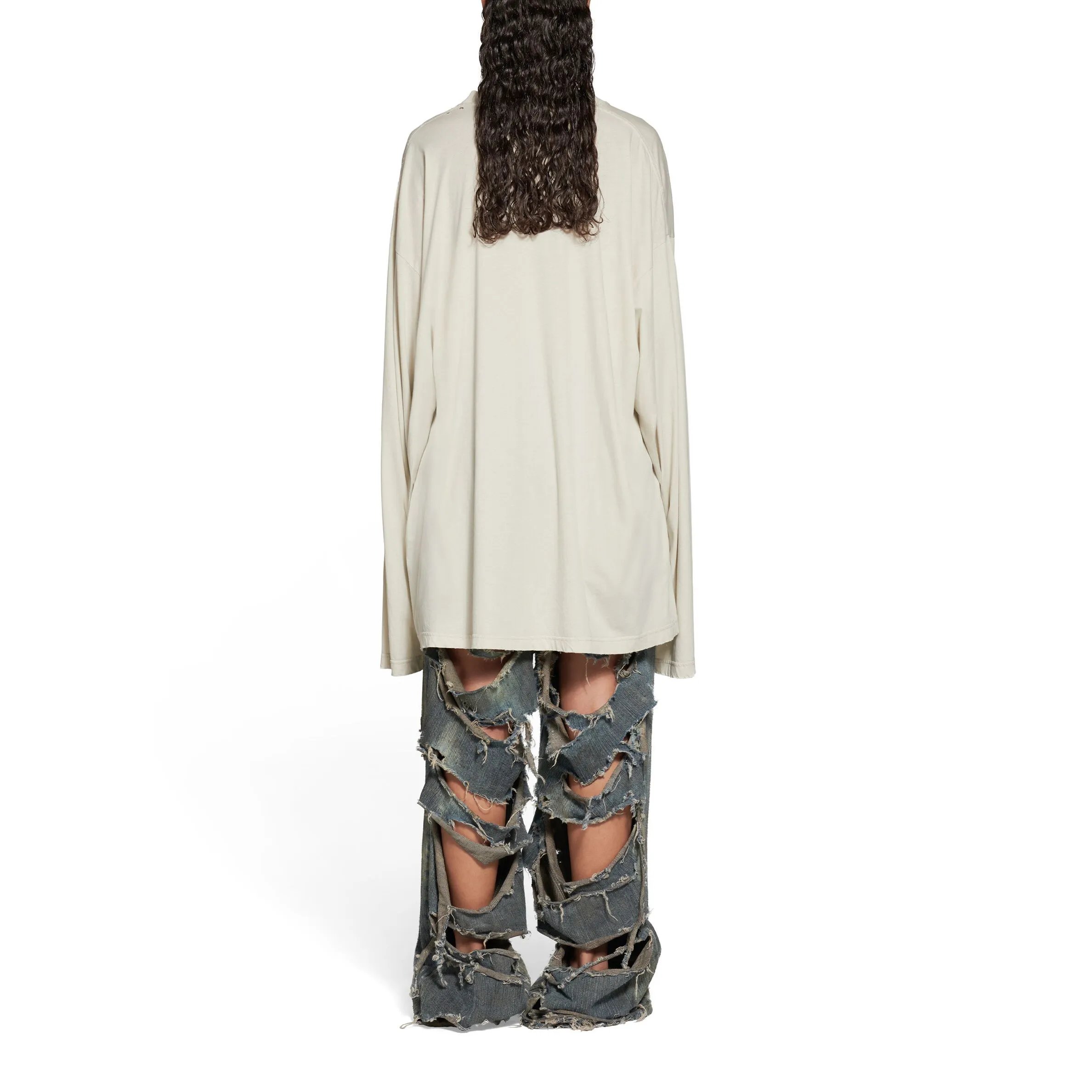 Balenciaga Long Sleeve T-shirt Oversized 'Off White' 739783TOVF49199 sold by KicksCrew product image thumbnail 4