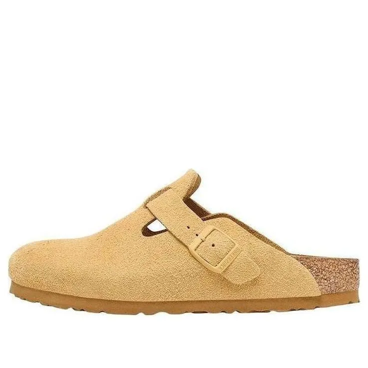(WMNS) Birkenstock Boston Suede Leather 'Latte Cream' 1027752 sold by KicksCrew
